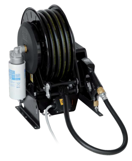 Piusi Pitstop Dieselpompset 24 VDC 45 l/min met haspel 3/4 x 14 mtr en pistool