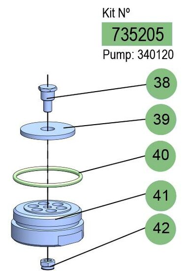 Samoa repairkit voetklep Pumpmaster PM4 3:1 pneumatische oliepomp model 340120