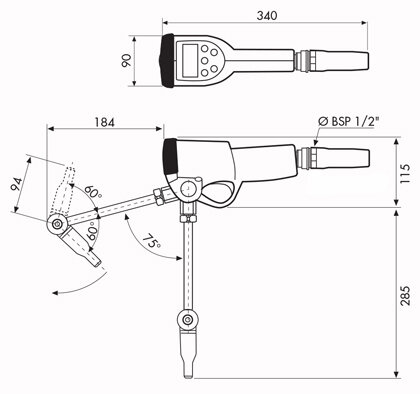 Piusi K500  PRESET Digitale handoliemeter vaste uitloop