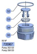 Samoa repair kit voetklep Pumpmaster PM2 1:1 oliepompen 352120 en 356120