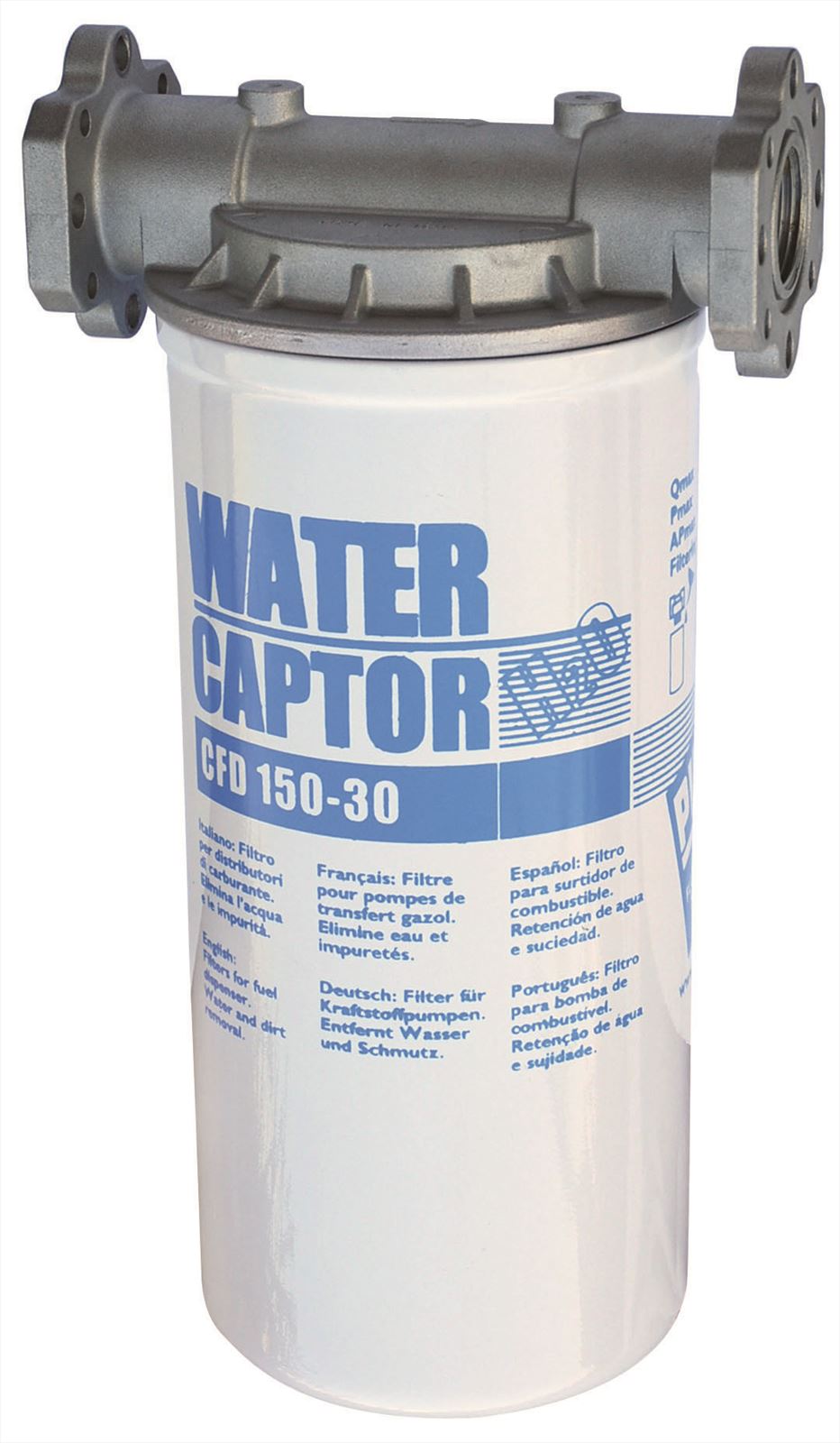 Piusi Water Captor filter 30 mu met filterhouder G1 BSP 150 l/min