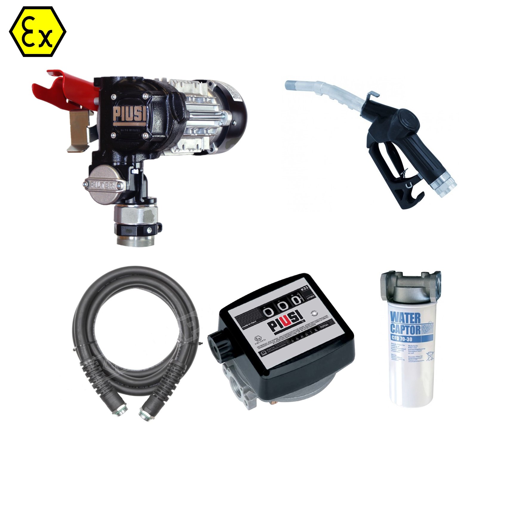 Piusi DRUM Panther EX56 K33 Vatpompset Benzine-en Diesel 56 l/min 230V ATEX
