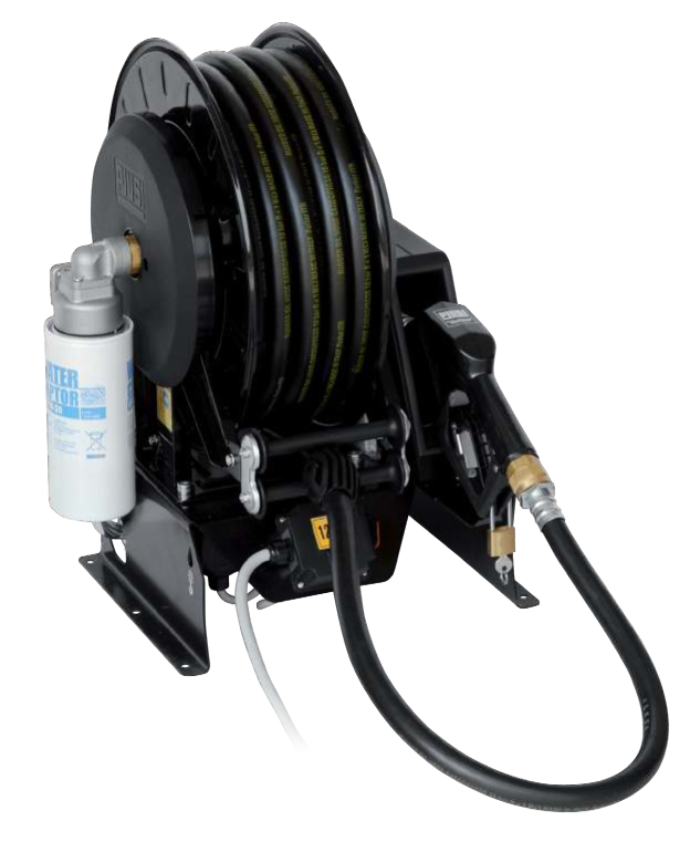 Piusi Pitstop Dieselpompset 24 VDC 45 l/min met haspel 3/4 x 14 mtr en pistool