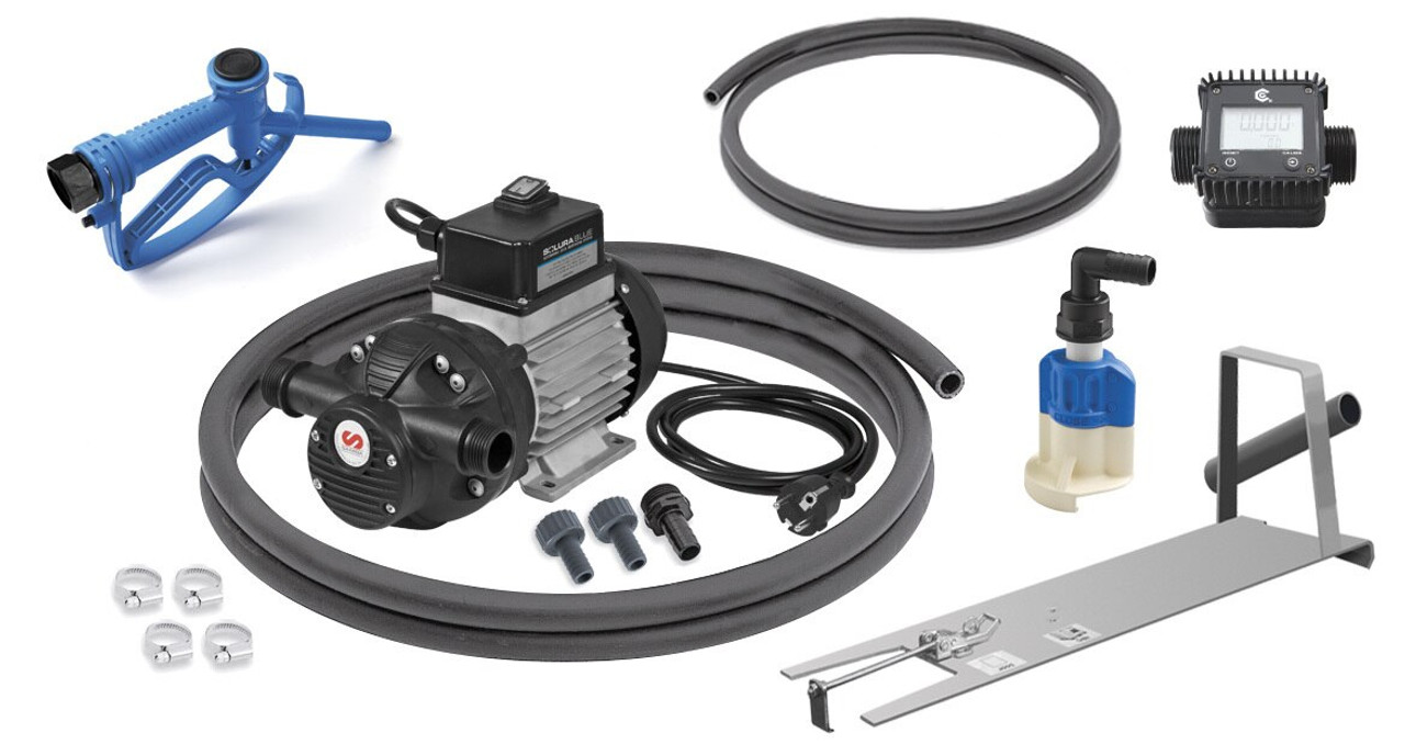 Samoa adblue elektrische vatpompset - Solura serie 35 l/min 230v meter en manueel pistool