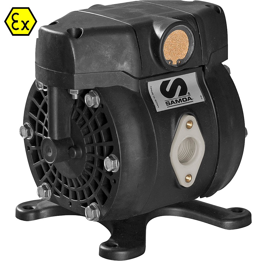 Samoa DF30 PP luchtaangedreven membraanpomp 38 l/min 1/2 BSP 8 bar ATEX