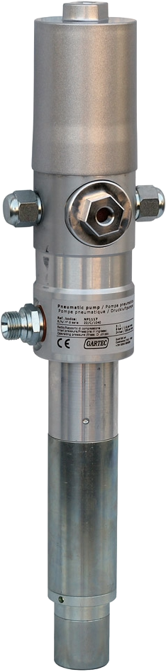 Gartec double-acting pneum. oliepomp 3:1 stub 30 l/min 58 bar