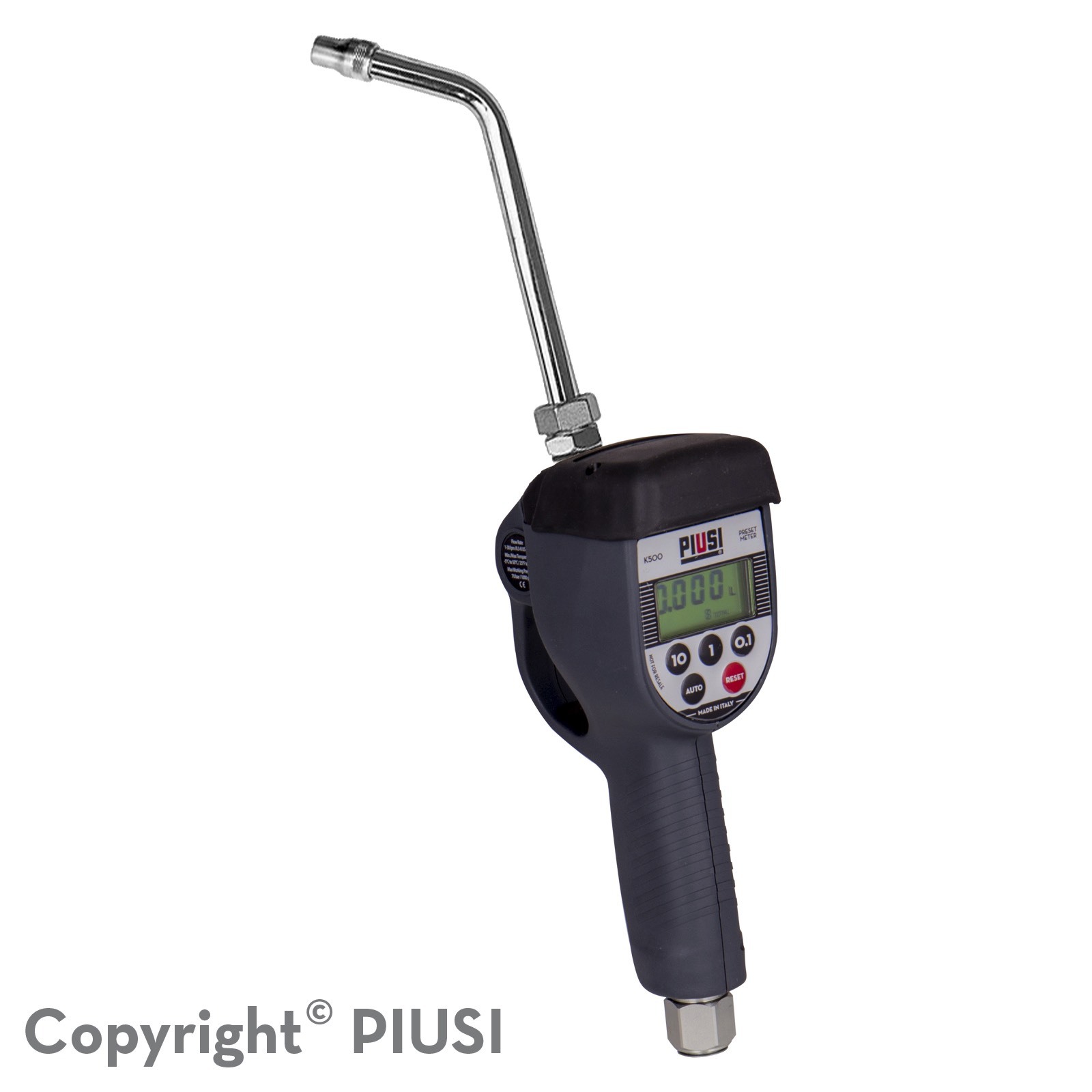 Piusi K500  PRESET Digitale handoliemeter vaste uitloop