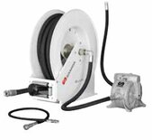 Samoa pneumatische afgewerkte olie afvoerpompset 100 l/min met afvoerhaspel G1 x 15 meter